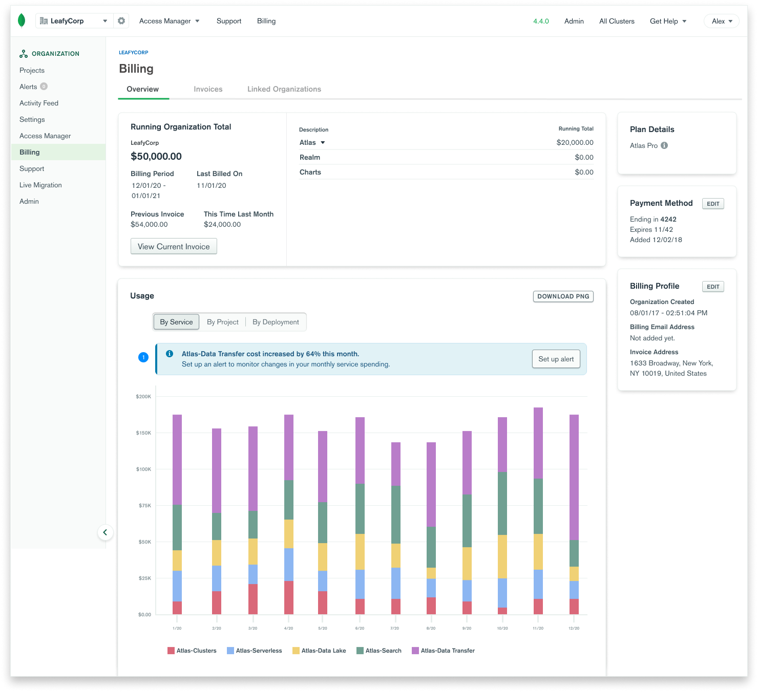 Final billing alerts design